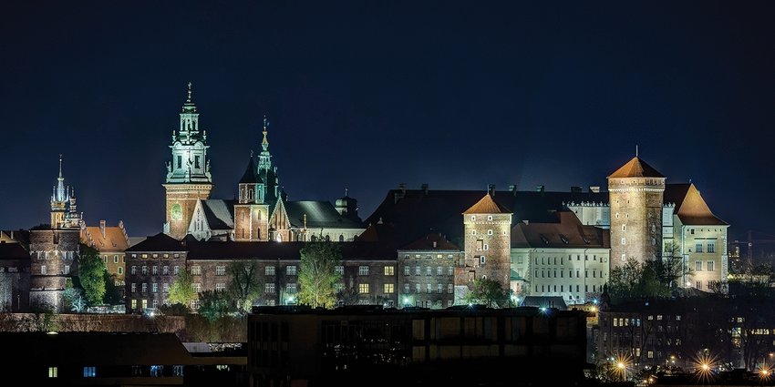 Nocna panorama Krakowa